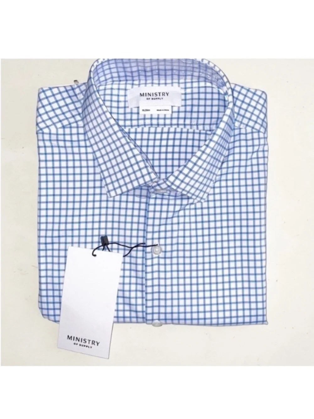Ministry of Supply Men’s Performance Aero Dress Shirt Blue Slim Fit Size XL New